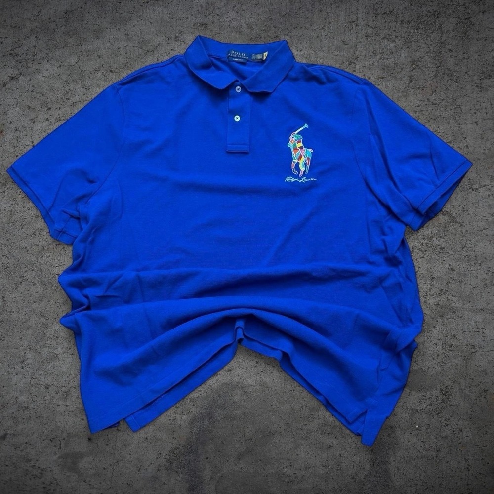 Polo Ralph Lauren Blue Polo Men's Size 2XL Preppy Casual Kanye School